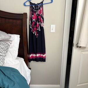 INC International Concepts Pink and Black Midi Dress